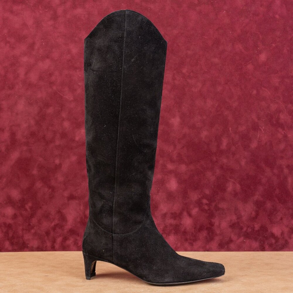 Staud Women Wally Tall Black Suede Leather Dressy Knee Boots size 6 EUR36 - Picture 4 of 10